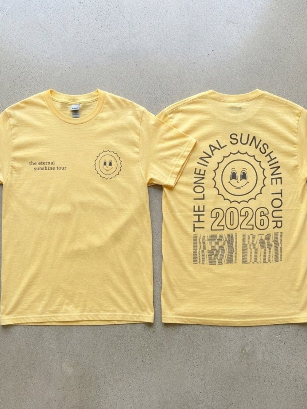 Comfort Colors Ariana Grande The Eternal Sunshine Tour 2026 Yellow T-Shirt S-4XL